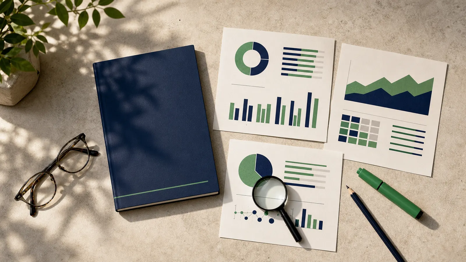 Rapport institutionnel, graphiques et loupe préparés pour expliquer les données 2026 sur l’emploi senior